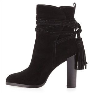 Saks Fifth Avenue Suede Tassel Ankle Boots